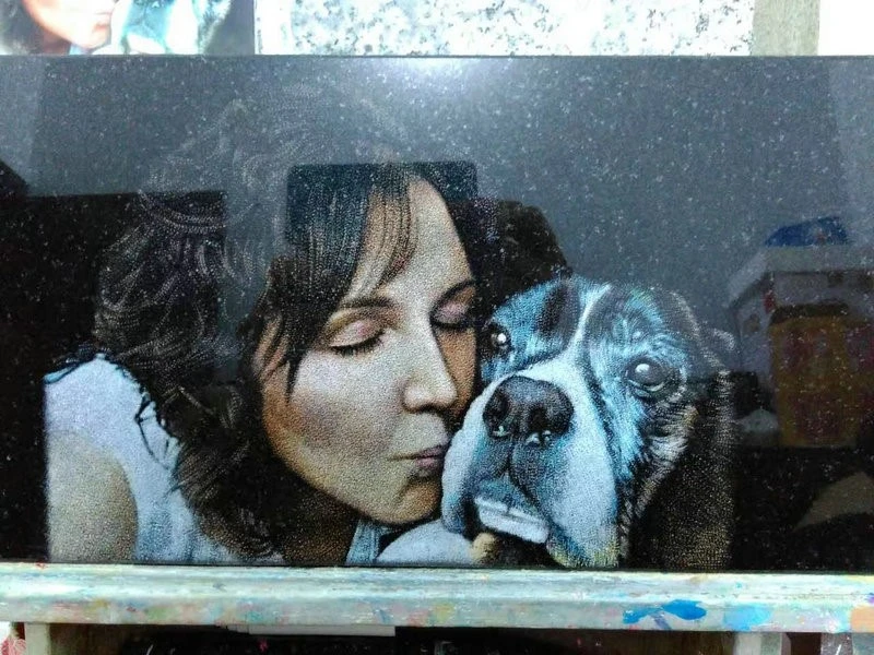 Dog Etching Plaque